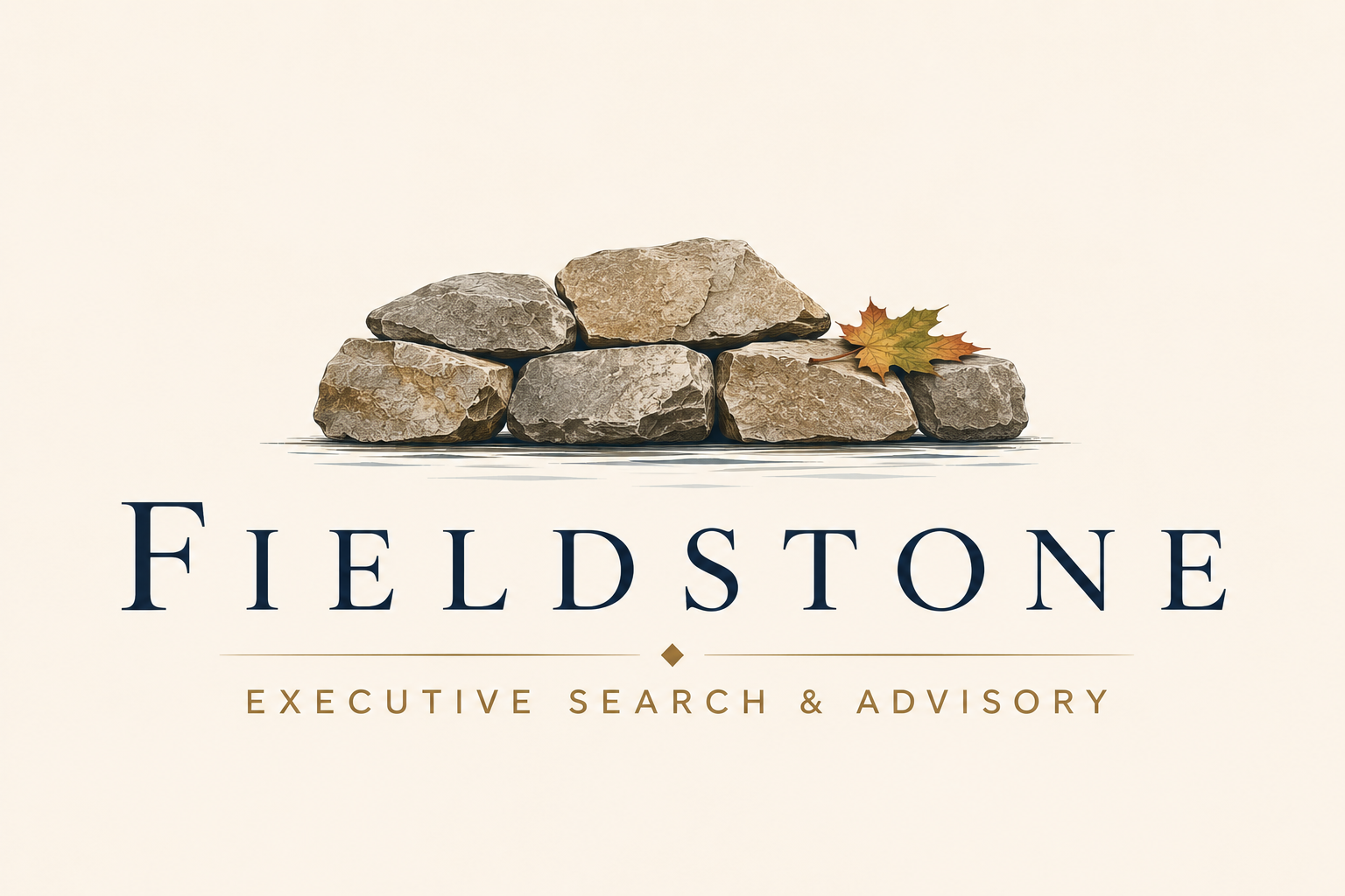 Fieldstone Executive Search and Advisory logo, a stack of fieldstones with a maple leaf